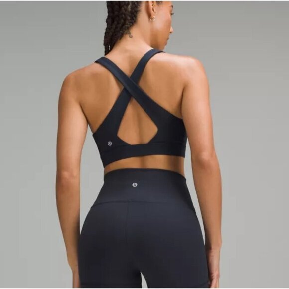 Lululemon cross straps open back longline bra, black  J168 - Picture 5 of 5